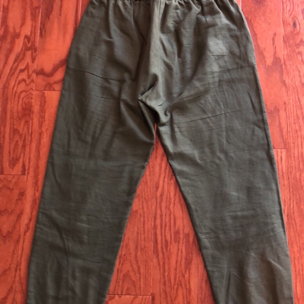 J Crew linen/cotton drawstring joggers.